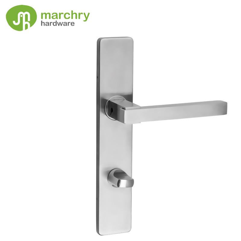 304不锈钢长窄面板门把手铝合金移门锁具金属框窄体锁面板执手