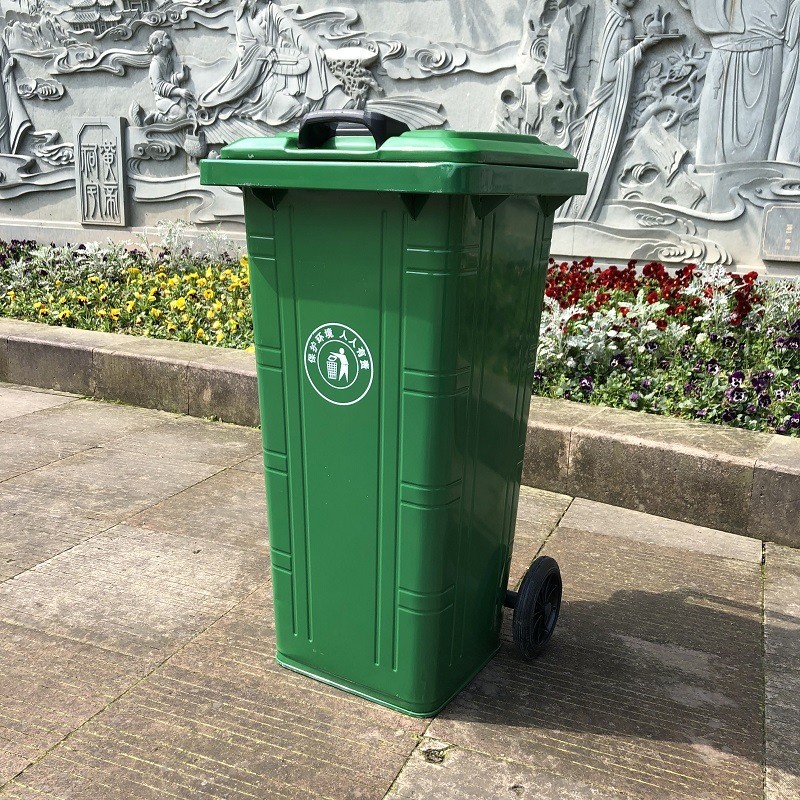 240l铁制铁皮挂车垃圾桶农村户外分类防火环卫120升镀锌板垃圾桶