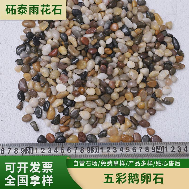 彩色鹅卵石园林景观抛光五彩雨花石工程铺路庭院景观别墅石头