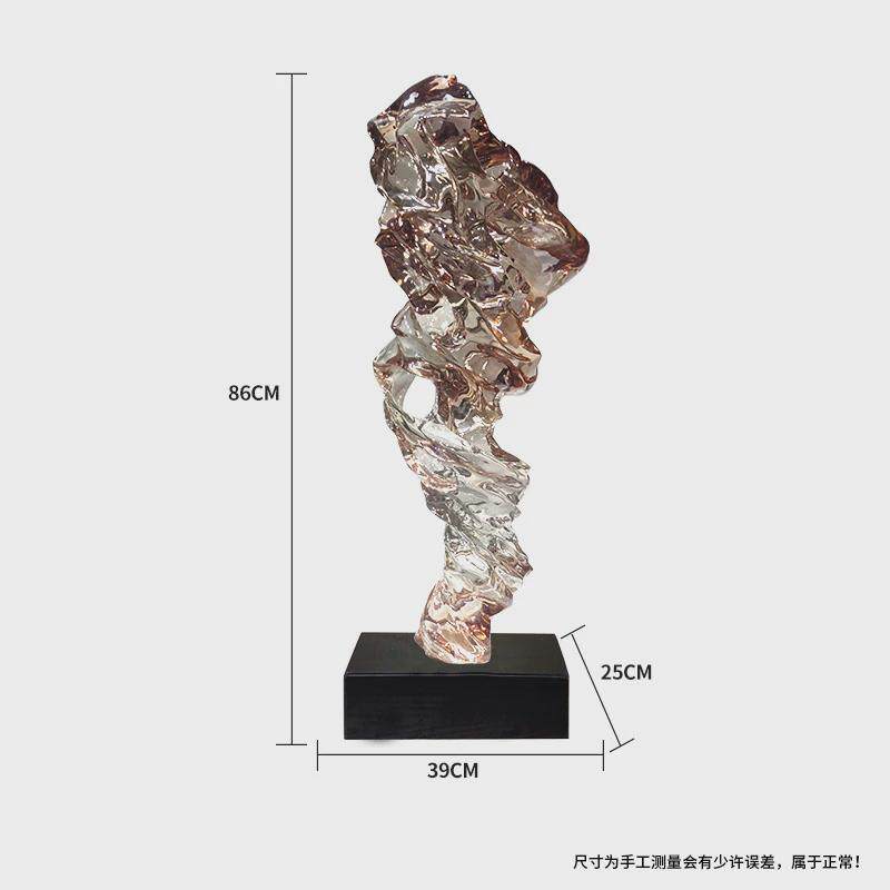 现代简约透明树脂雕塑客厅摆件酒店售楼处玄关工艺品客厅桌面装饰