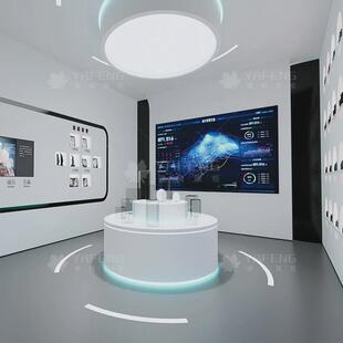 定制高端汽车配件展厅中岛汽配产品展示柜台带灯木质样品展示架