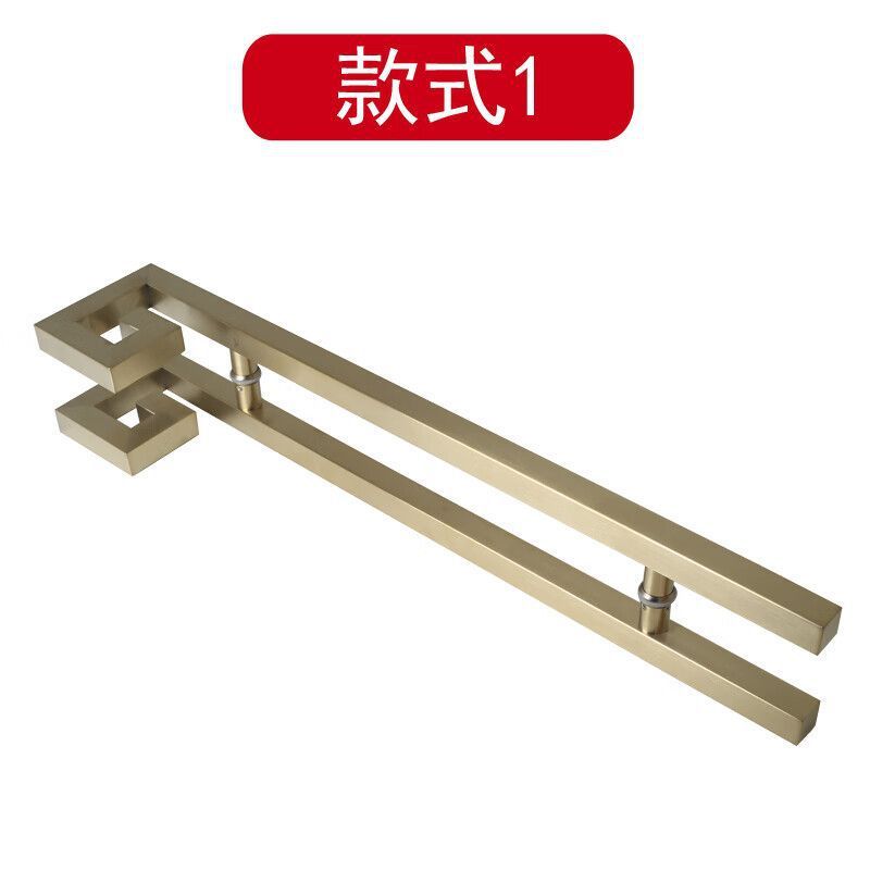 加厚不锈钢玻璃门拉手玫瑰金现代方管玻璃门把手中式防锈大门