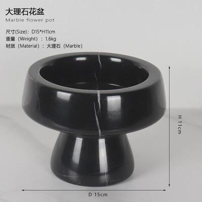 欧式大理石花盆小清新盆栽插花假花样板间售楼处玄关桌面装饰摆件