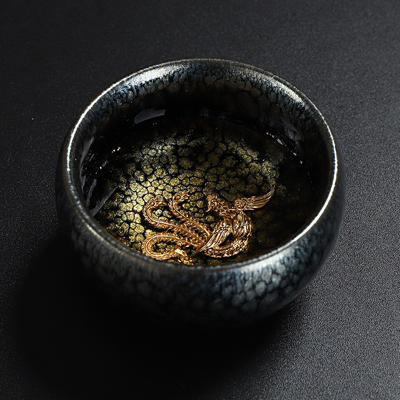 即功夫茶具建盏茶杯油滴主人杯品茗杯碗大天目茶盏家用建阳手工圆