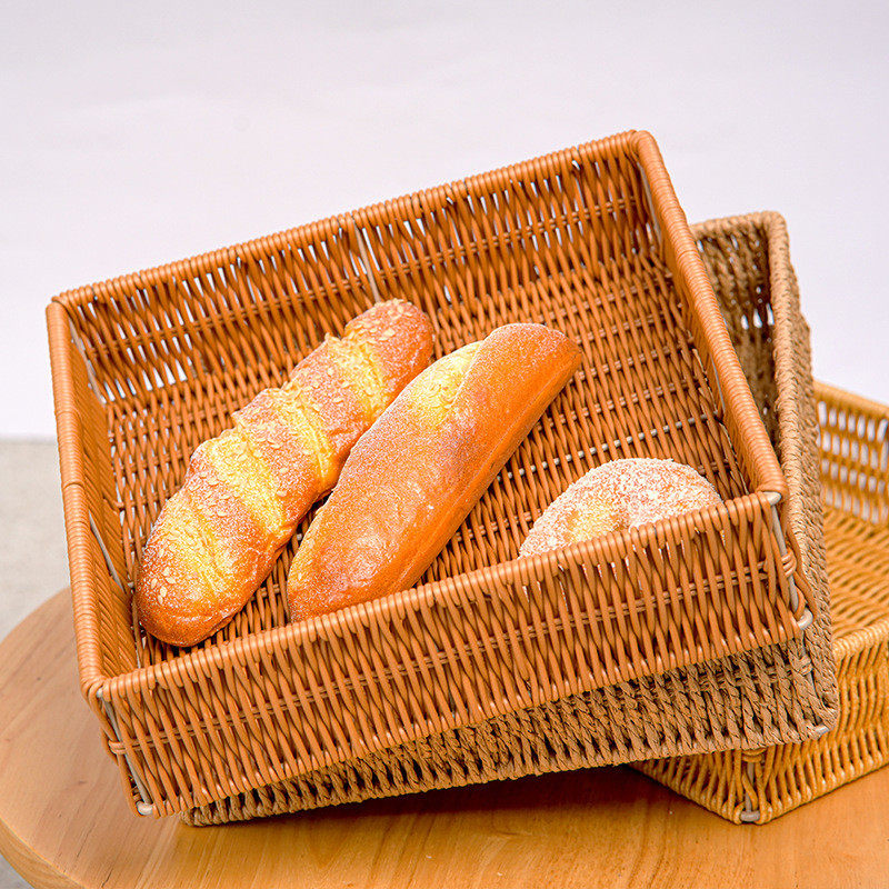 水果面包正方形分类托盘手工仿藤编织客厅茶几办公桌面杂物收纳筐,收纳整理,橱柜收纳筐,淘宝优惠券,粉丝福利购,淘宝优惠卷