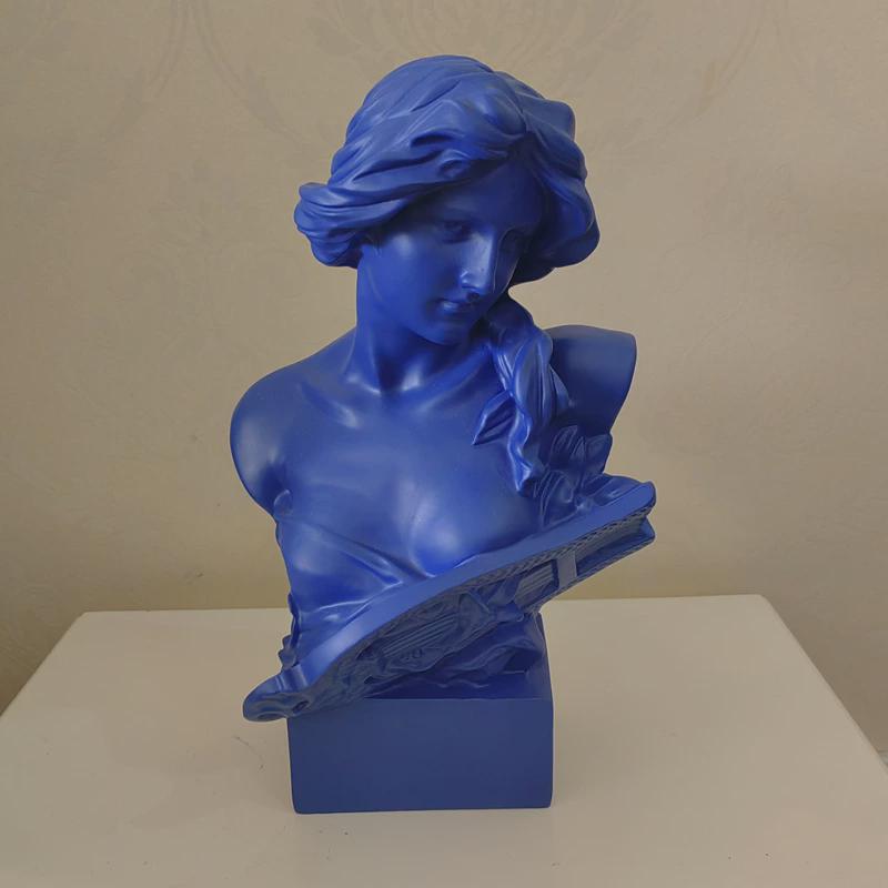 抚琴女摆件欧式家居家装饰品客厅酒柜布置玄关房间茶几电视柜摆设