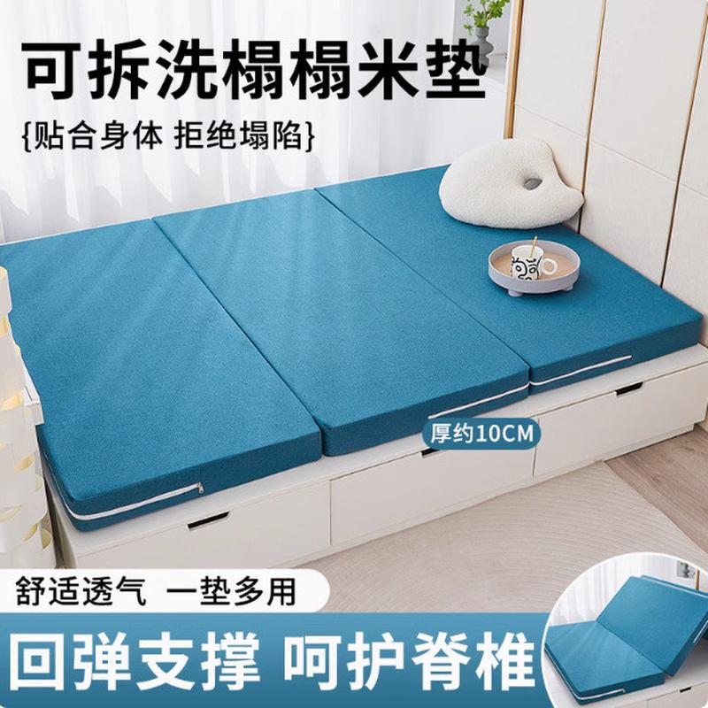 榻榻米床垫软垫家用卧室折叠床打地铺地垫异形尺寸可拆洗海绵垫子