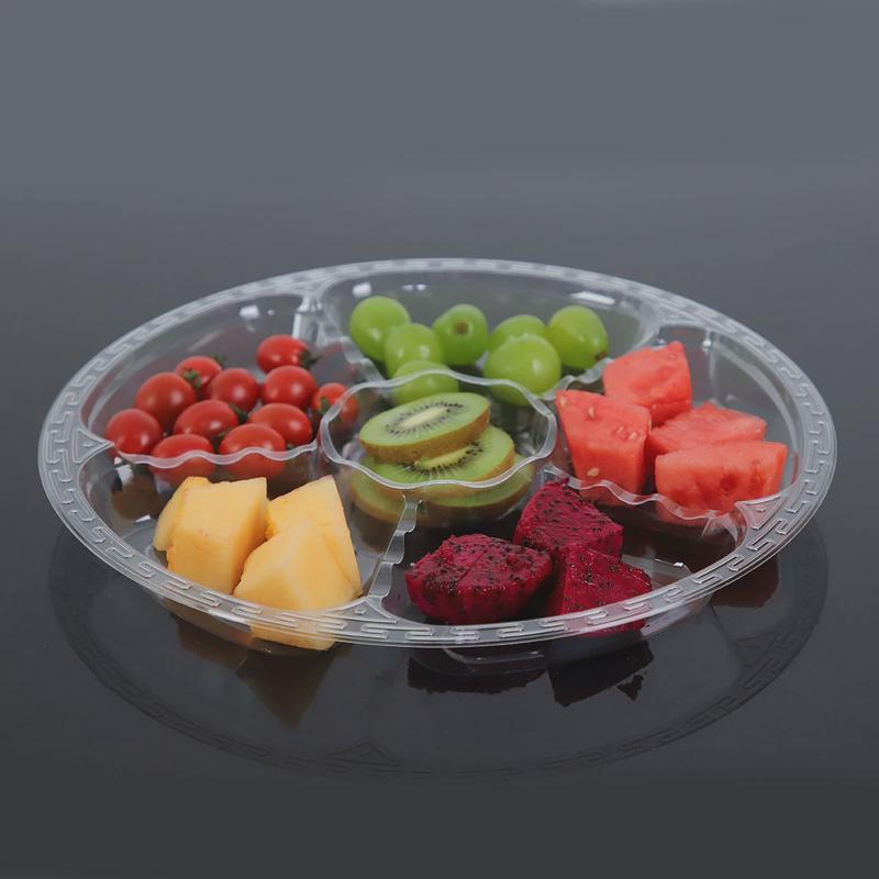 热销一次性鲜果切盒沙拉盒分格拼盘果切pet包装盒果蔬塑料打包盒
