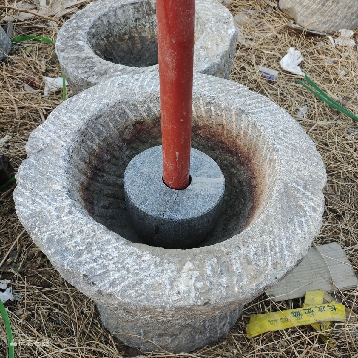 不含棒年糕打糍粑对工具石头老式对石锤窝打窝木把手人工家用其他