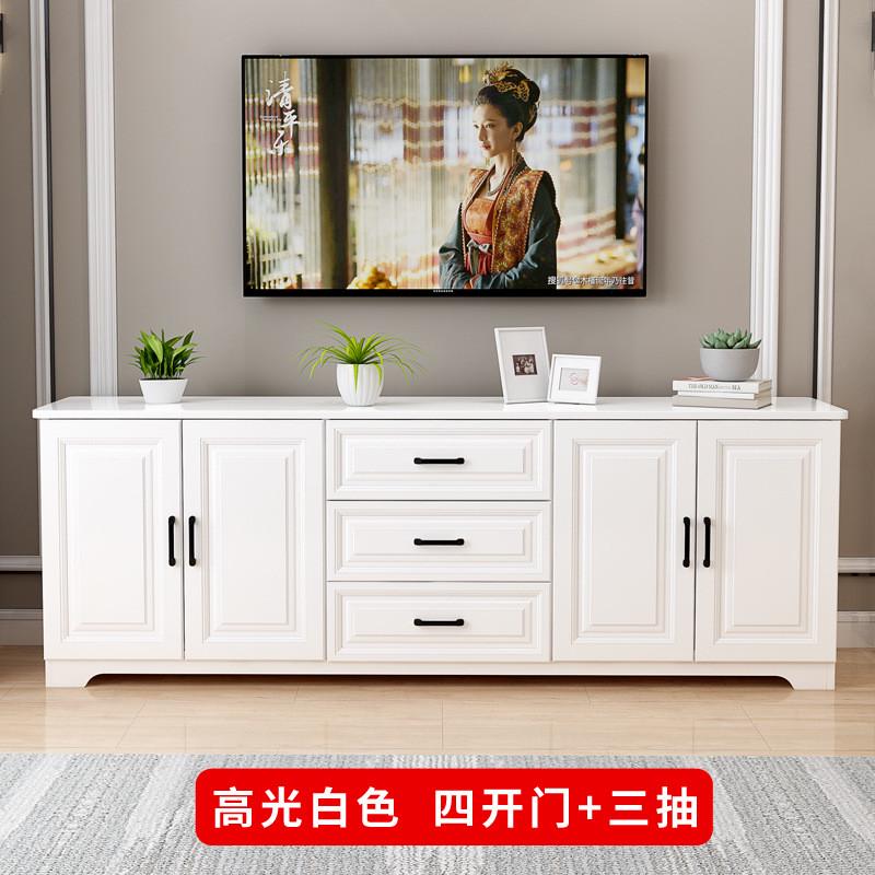 zb实木电视柜简约小户型高储物柜组合地柜白色款卧室电视柜现代简
