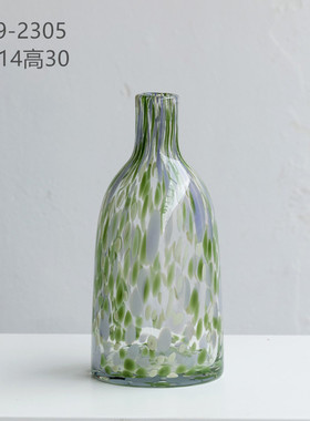 北欧简约小清新淡彩色斑点小口水培玻璃花瓶摆件创意家居软装饰品