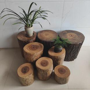 香樟木墩树墩茶桌实木墩子根雕原木树桩木桩底座茶几凳子圆木新款