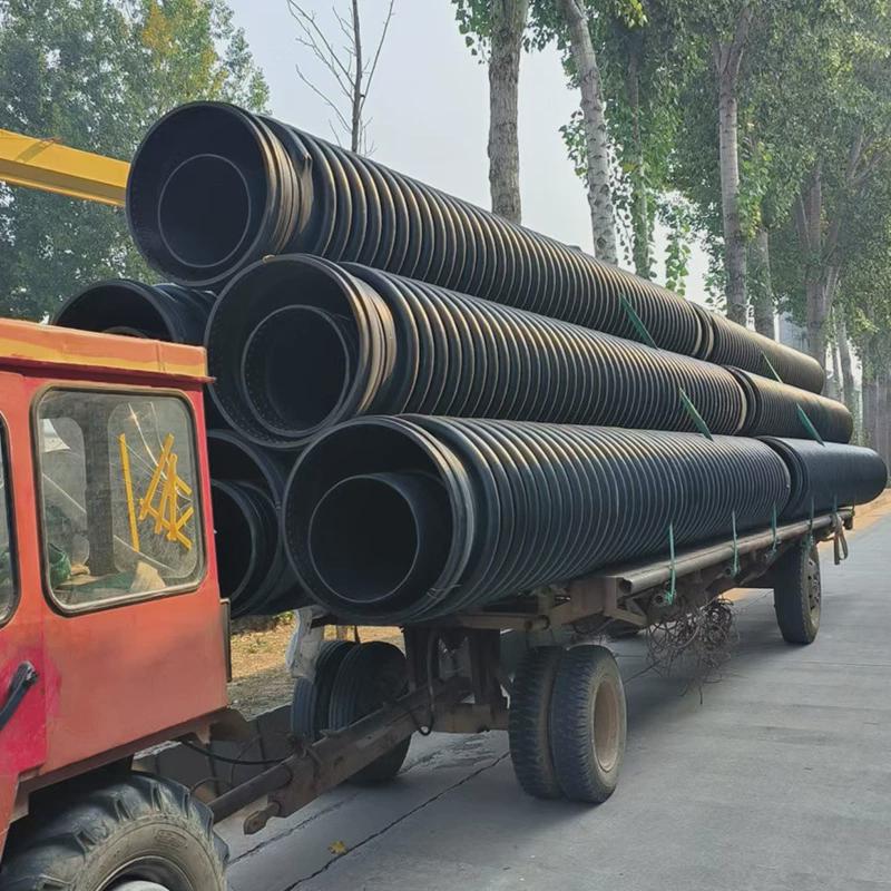 pe克拉管生产厂家市政排水聚乙烯b型波纹管缠绕克拉结构增强管