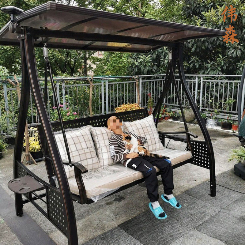 秋千户外庭院家用吊椅双人摇椅室内儿童室外阳台吊篮椅铁艺荡秋=