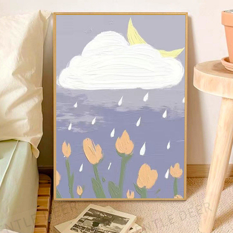 Q683海边日落数字油画纯手工画画填色diy风景静心解压油彩装