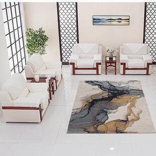 办公接待沙发新中式办公沙发茶几组合贵宾接待位三人单人会客沙发