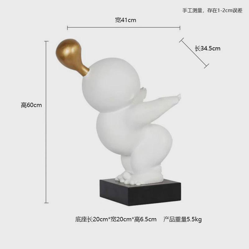 吹泡泡抽象人物现代简约雕塑摆件样板房间酒店大堂家居装饰品摆设
