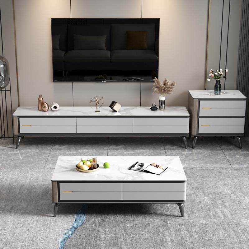2024新款意式轻奢岩板沙发茶几电视柜组合现代简约家用客厅小新品