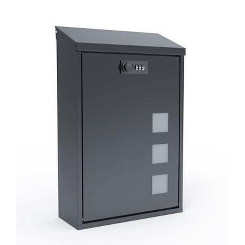 304杂志室外别墅挂墙不锈钢防雨防水大号带锁信箱信报箱邮筒邮箱