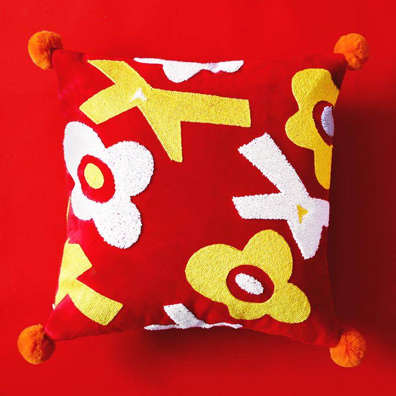 结婚抱枕套红色爱心抱枕靠枕中国风靠背客厅沙发腰靠垫新婚庆,居家布艺,靠垫/抱枕,淘宝优惠券,粉丝福利购,淘宝优惠卷