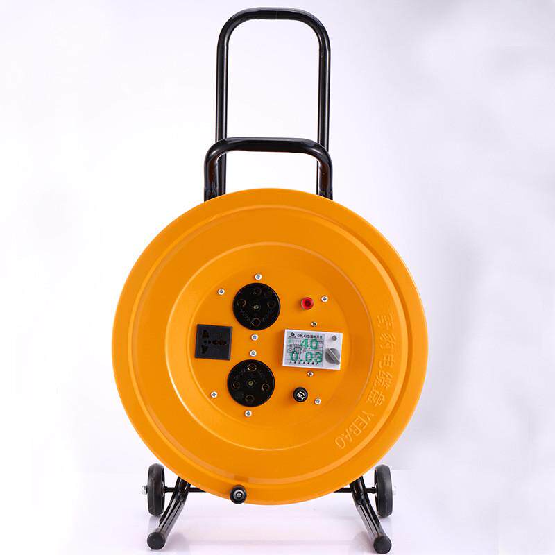 野豹圆插漏电三相四线移动电缆盘过载轮式保护380v/400家用线盘