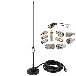 德生收音机天线外接信号增强车载短波调频汽车FM功放接收放大75欧