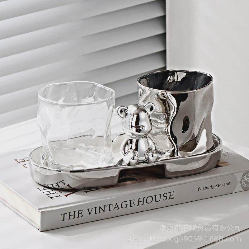 北欧轻奢玻璃漱口杯情侣刷牙杯子简约洗漱杯套装ins家用牙缸水杯,家庭/个人清洁工具,牙刷架/牙具座,淘宝优惠券,粉丝福利购,淘宝优惠卷