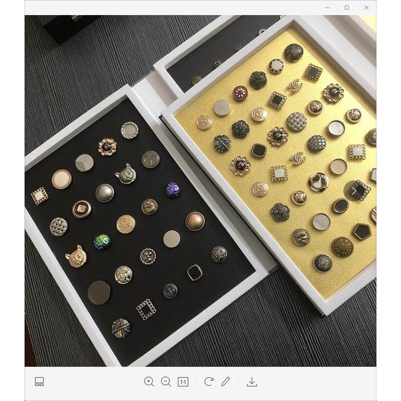 五金辅料纽扣盒弹簧扣现货绳扣吊钟色卡本盒手缝扣四合扣样品展示