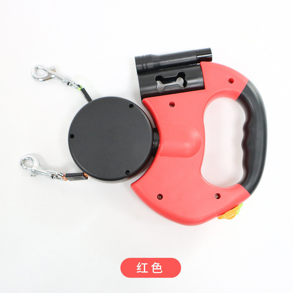 一拖二牵引绳宠物牵引器调伸缩可狗狗绳子户外中小型犬遛狗