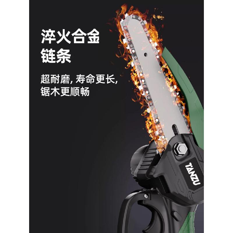 热销潭祖电锯家用小型手持充电式锂电电动锯伐木锯电链锯户外锯树