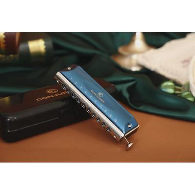 入门conjurer红蓝无膜10孔半音阶学生魔术师口琴专业演奏练习乐器