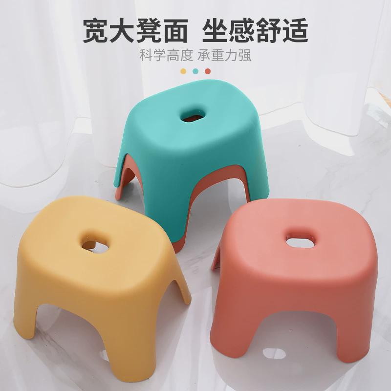 美宝琳浴室家用小板凳换鞋凳客厅方凳塑料凳子加厚防滑儿童矮新款