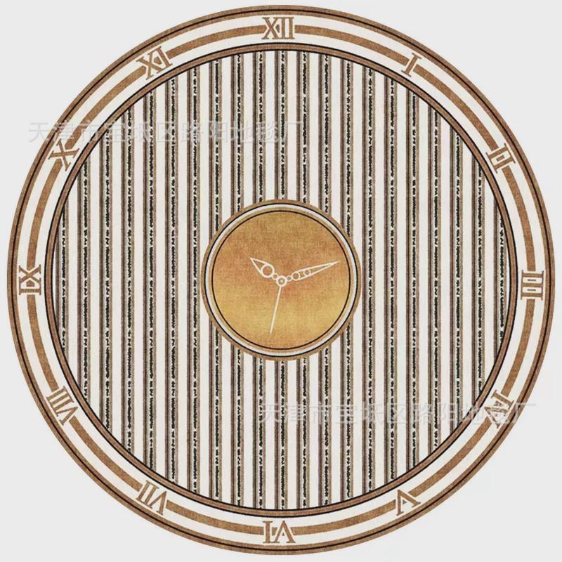 欧美古董怀表圈绒地毯吊篮衣帽间卧室沙发毯休闲角圆形艺术垫客厅