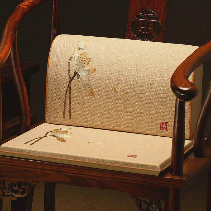 中式红木椅子一体沙发坐垫靠背靠背垫茶椅圈椅护腰靠垫小靠垫腰靠