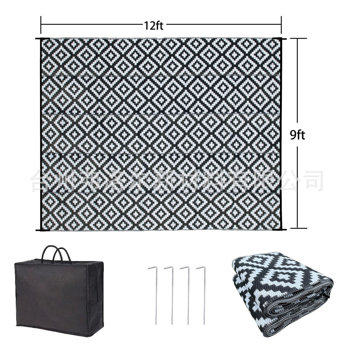 】现货【272x366cm黑白十字加号pp垫编织野餐垫户外旅游山地防潮,户外/登山/野营/旅行用品,防潮垫,淘宝优惠券,粉丝福利购,淘宝优惠卷