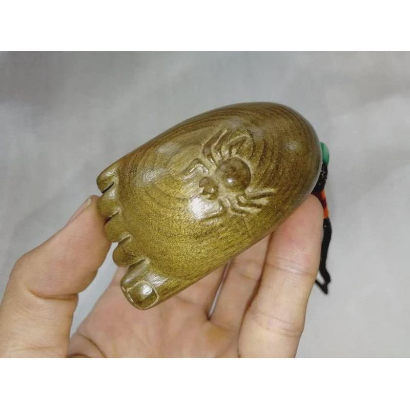 金丝楠阴沉木挂饰小脚丫挂件手把件车知足常乐蜘足文玩雕刻工艺品