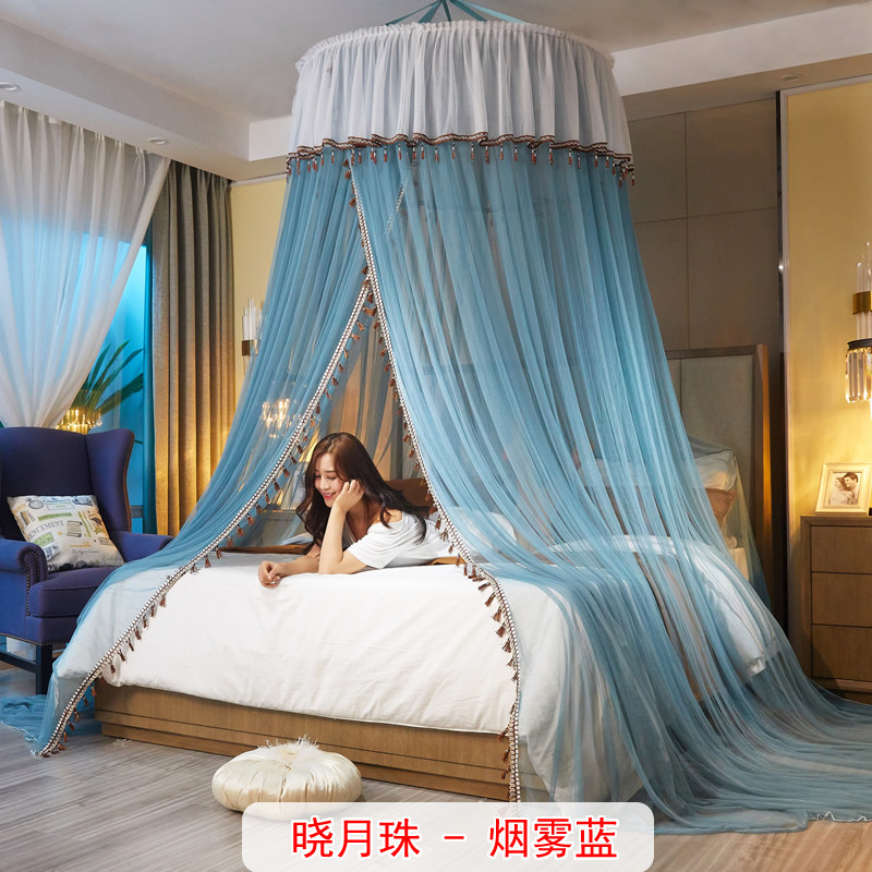 a6l圆顶吊顶蚊帐落地圆形吸顶1.2米1.5/1.8/2m床单人双人加大家用