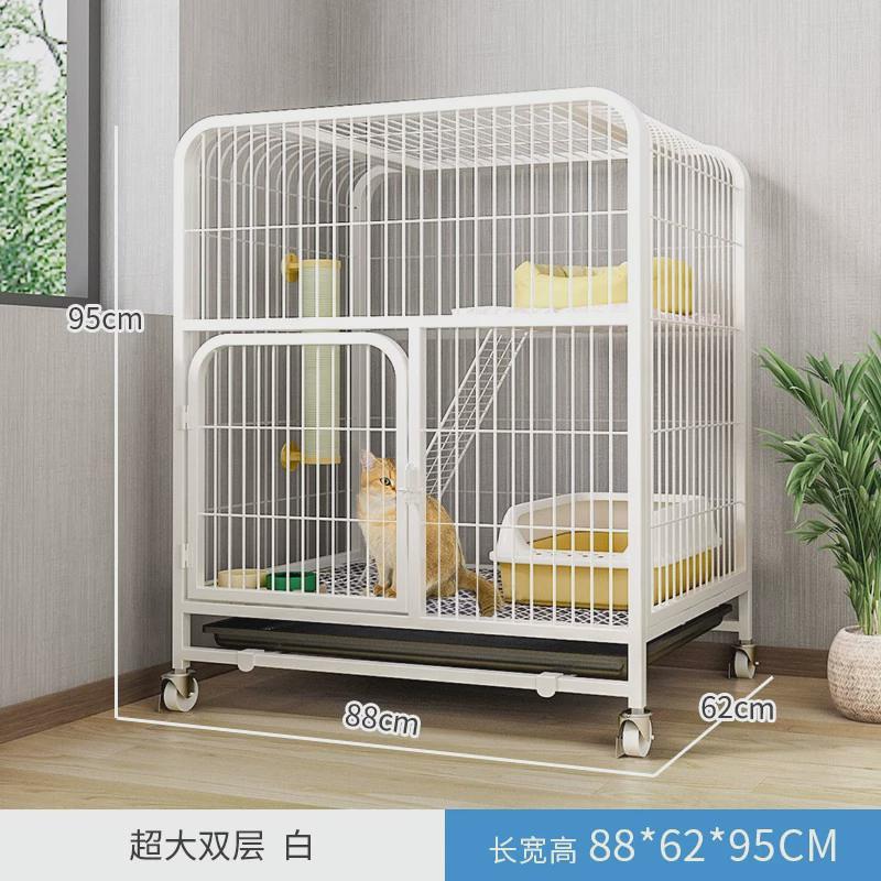 猫笼子家用室内不占地带厕所大一体小猫咪猫窝两层别墅猫砂盆空间