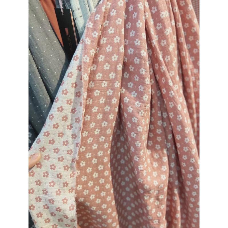 慕岚色织双层纱提花碎花床上四件套系韩床单布料厂家直销现货