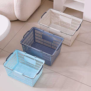 加大号超市购物篮加厚金属手提篮塑料框购物便利店家用筐商用篮子