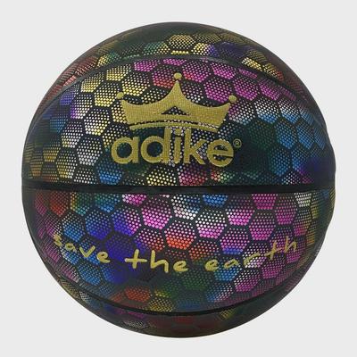 蓝球货源反光篮球大六边形反光发光蓝球basketball现货库存