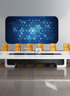 w*白色办公桌烤漆会议室桌椅长桌简约现代洽谈桌大型会议桌组