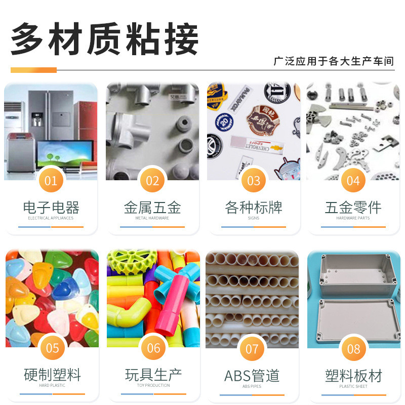 千千合1024塑料快干胶水不发白粘变硬不abs尼龙pc亚克力pvc金属胶