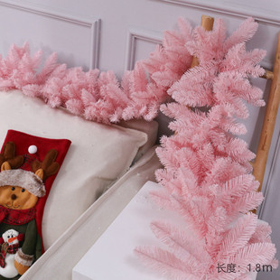 pe加密粘雪圣诞气氛装 新款 饰品花环门门挂饰仿真藤条饰场景