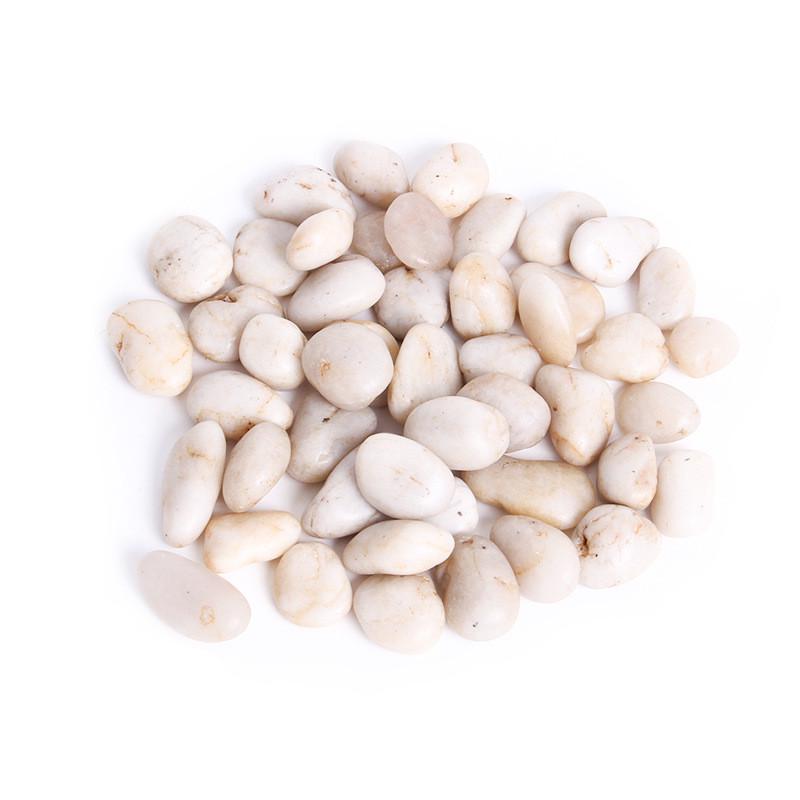 白色鹅卵石园林造景铺路白色抛光雨花水池鱼缸石子垫底石头