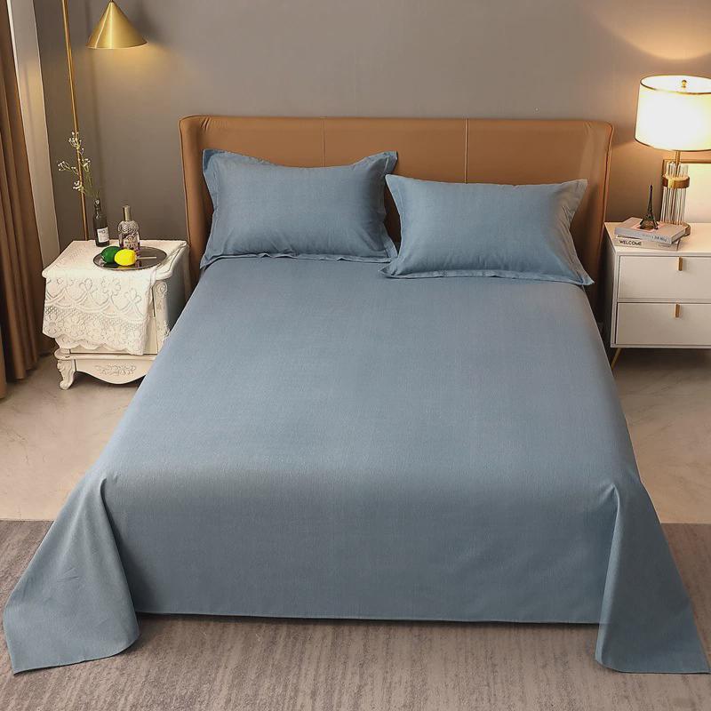 棉磨毛床单单件100棉秋冬双人单人宿舍被单三件套男1米8加厚