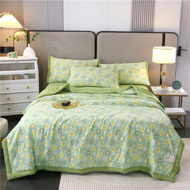 厂家批发水洗棉麻四件套礼品空调被凉被夏季公司会销店庆夏被夏被