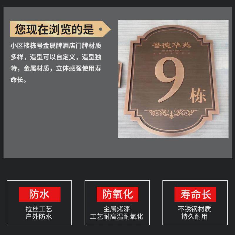 厂家定制房地产小区工厂楼栋号门牌号指示牌导视牌方向牌