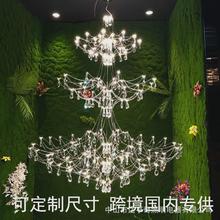 轻奢挑空水晶客厅吊灯长楼梯别墅展厅餐厅卧室艺术设计师店铺灯具