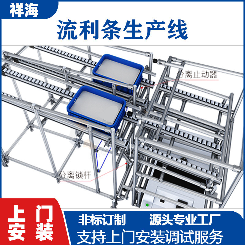 供应第三代精益管货架线棒流利条汽缸货架先进先出滑轨物料架